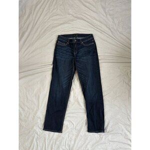 White House Black Market Womens Straight Crop Jeans 6 denim cotton‎ dark denim